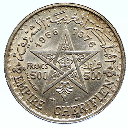 1956 MA 1956 Maroko King Mohammed V Crown Star Vintage O 500 Francs Good Necertifikovan