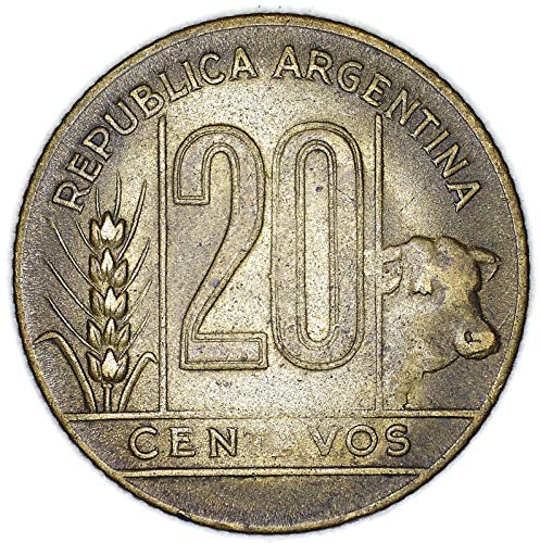 1946 AR Dvostruki datum Argentina 20 Centavos Vrlo dobro