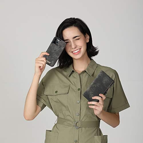 Kowauri torbica za novčanik za iPhone 12/iPhone 12 Pro,torbica sa patentnim zatvaračem kožni TPU Branik