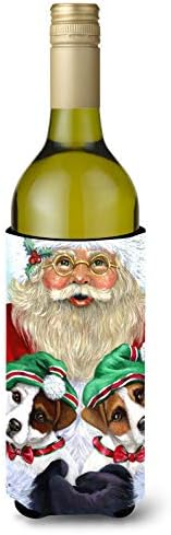 Caroline's byires PPP3108literk Jack Russell Božić Santa vinski boca Hugger, boca hladnije rukava za hugger