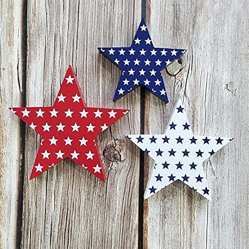 Soplus 3 komada Dan neovisnosti Drveni zvjezdica Patriot Star Patriots Star Samostojeći tabelski znakovi