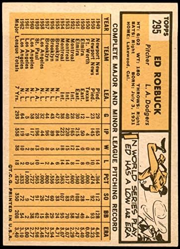 1963. TOPPS 295 ED Roebuck Los Angeles Dodgers VG Dodgers