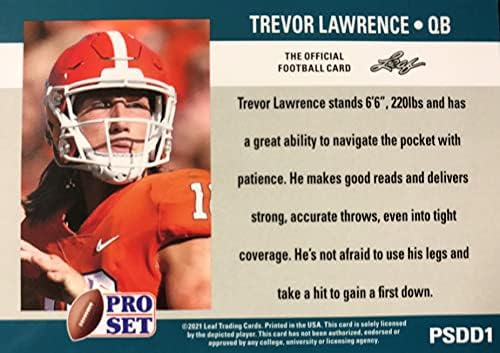 Trevor Lawrence 2021 Pro Set Nacrt Day Kratko tiskana Kartica za mintu Rookie PSDD1 Na slici ovog Jacksonville