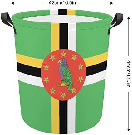 Korpe za veš sa Dominikanskom zastavom okrugle platnene platnene korpe sa ručkama vodootporna sklopiva kanta za pranje veša torba za odeću