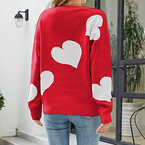 Žene Slatko srce džempere Ležerne prilike mekani lagani pleteni džemper sa dugim rukavom okruglog vrata