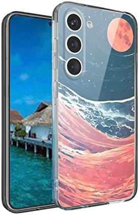 Kompatibilan sa Samsung Galaxy S23 Pejzažnom futrolom, sažetak Moon Orange Morski pejzažni elegantan grafički