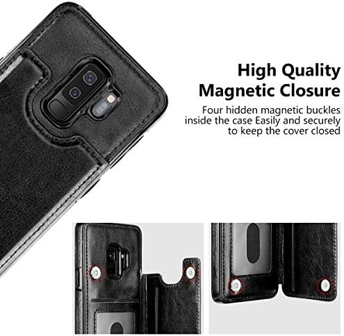 Hiandier torbica za novčanik za Galaxy S9 Plus, tanka zaštitna futrola sa držačem otvora za kreditnu karticu