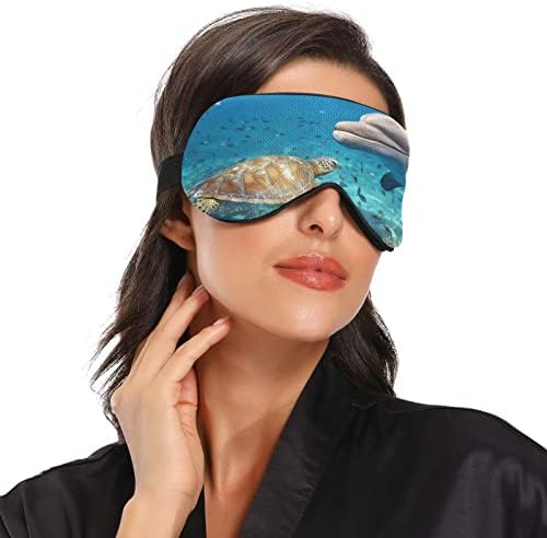 Turtle & Dolphin susreću prozračne maske za spavanje, hladno osjećati poklopac za spavanje očiju za ljetni odmor, elastično oblikovano povez za žene i muškarce putuju