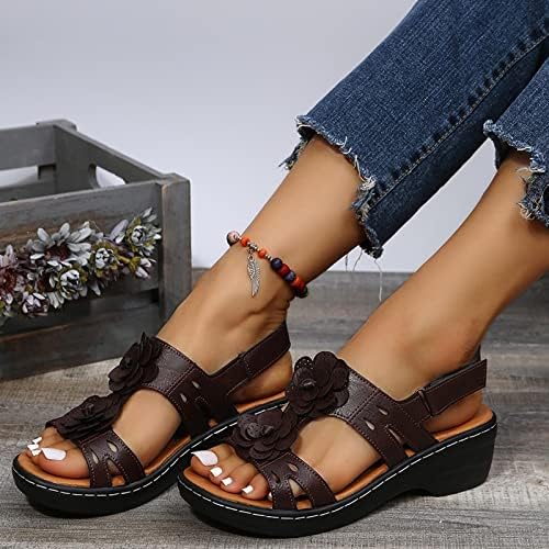Ležerne prilike sandale za žene Modni cvijet Kombadno papučice otvorene nožne sandale dame cipele na platformi