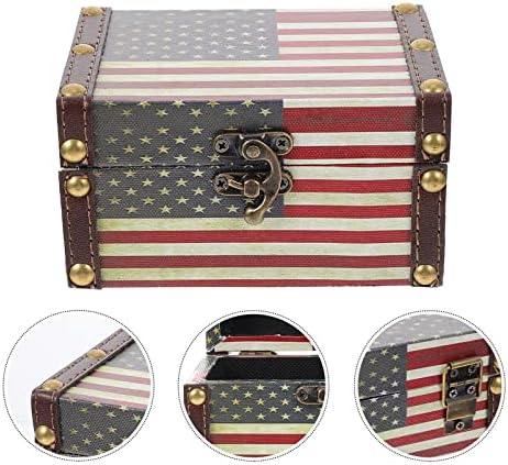 Zerodeko metalna američka zastava nacionalna zastava Print kutija za pohranu Rustikalna Zastava slučaj Vintage Drvena kutija nakit kutija za uspomenu američke zastave Drvena kutija američki nakit Organzer