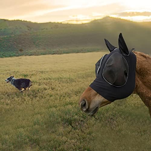 Maska za konjsku mušicu-elastična maska za konjsku mušicu | prozračna maska za konjsku mušicu sa ušima za konje