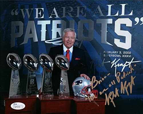 Robert Kraft ručno potpisan 8x10 kolor foto photo Patriots Vlasnik Brian JSA - AUTOGREMENT NFL fotografije