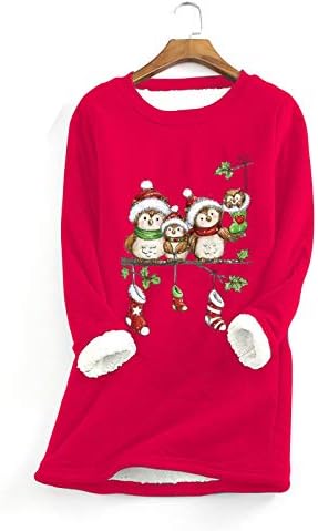 Dukseri pulover za žene za zgusnuće košulje za žene s dugim rukavima, ukupne ženske božićne duksere