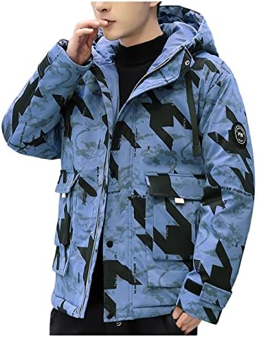 XXBR zimski kaput za muške jakne sa pamučnim patentnim zatvaračem na otvorenom Vjetrootporna odjeća labavi kaputni kaputinski kaput dukseri duks pulover Tortleneck Topla zimska reverjska košulja na otvorenom prugaste lišće