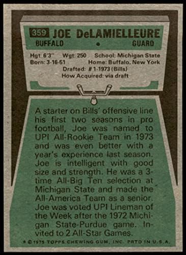 1975 TOPPS # 359 Joe Delamielleureu Buffalo Bills Ex / MT račune Michigan St