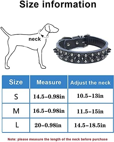 Pimaodog Spiked ogrlica, ogrlica za pse, originalni kožni ovratnik, podesivi ogrlice za kućne ljubimce za