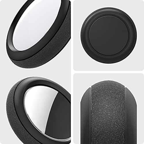 Spigen Silicone Fit [2 Pack] dizajniran za Apple AirTag Case Cover Airtag držač sa ljepljivom naljepnicom na silikonu za kućne ljubimce pas Bike bicikl vanjska oprema-crna