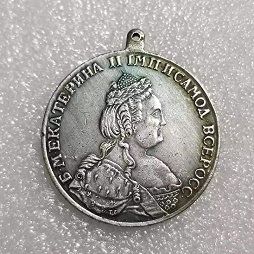 Starinski zanati Srebrni pozlaćeni: Medalja reda Rusije 1787 Komemorativni novčić 1419