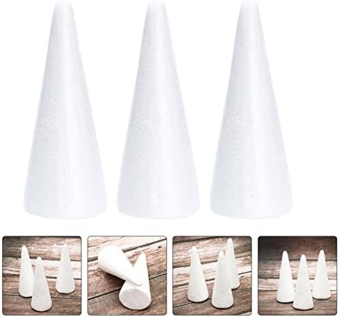 5pcs Craft Foam Tree Cones For DIY Arts And Crafts White Small Polystyrene  Foam Cones, Polystyrene Foam Cone, For DIY Christmas Gnomes, Christmas Tree