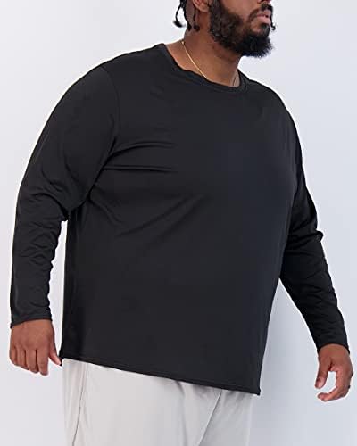 Real Essentials 3 Pakovanje: Muški veliki i visoki tehnični rastući majicu s dugim rukavima i kratkim rukavima