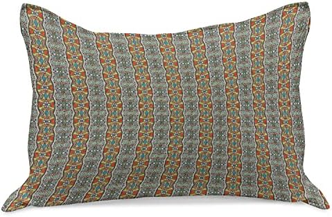 Ambesonne etnička pletena jastuk za prekrivač, ilustracija šarenog vintage stila vrtloga i ostalih motiva,