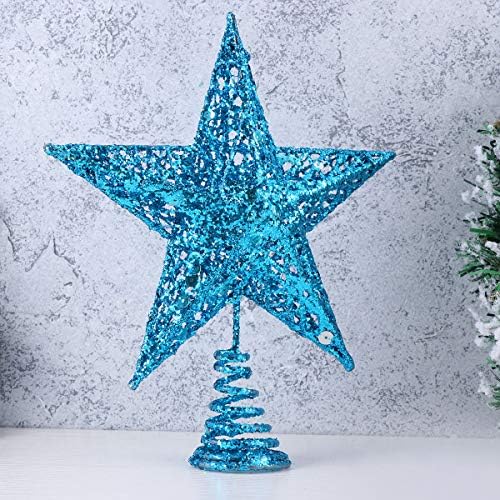 Drvo Topper Božićni ukras 25cm Božićno stablo Željeznjak Topper blistavi božićni ukras ukrasa Plavi božićni