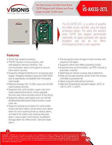 Visionis FPC - 8352 Kontrola pristupa sa dva vrata električni štrajk Fail Safe ne uspijeva sigurno prisustvo