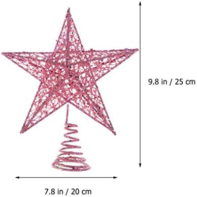 Aboofan Božićni krot Dekoracija Glitter star staklena stabla TOPPER TOPPER STAR STAR Ornament Treetop Holiday