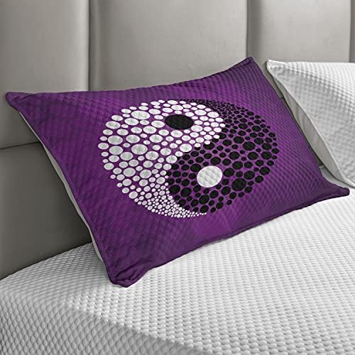 Ambesonne Ying Ying Quilted jastuk, apstraktni dizajn Harmony and Balance Istočna tema, standardna pokrov