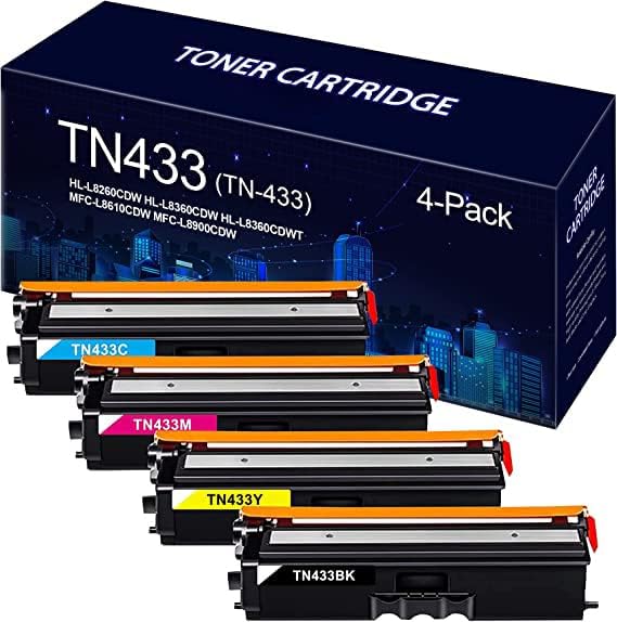Kompatibilni TN-433 TN433 TN433BK TN433C TN433M TN433Y zamjena tonera visokog kapaciteta za Brother HL-L8260CDW