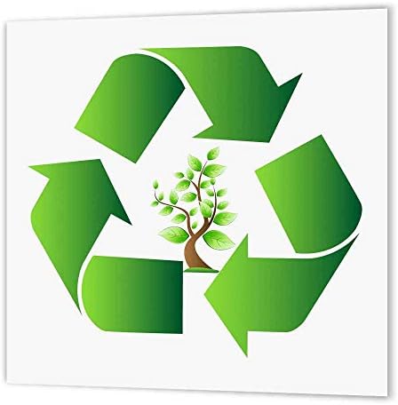 3drose HT_78629_2 Simbol zelenog recikliranja sa drvetom u središnjem željezo na prenosu topline, 6 za 6