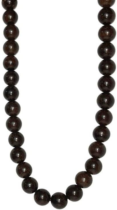 Ifix Black Wood Bead ogrlice 24 & # 34; dugi 14mm debeli muškarci i žene Afrika Wood beaded ogrlice tamno smeđe drvo ogrlice