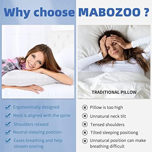 Mabozoo ultra tanki stomak jastuk jastuk, ravni jastuk za spavanje, meki jastuci za krevet za leđa za leđa, najbolji jastuci za spavanje, jastuk kraljevske veličine za bol u vratu i boli u ramenu -
