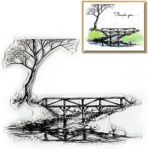 Stablo za mostove Očinje za izradu kartica i ukrasi foto albuma, riječna jasna marka priroda scena prozirne