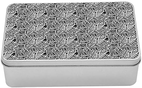 FAMESONNE PleMal metalna kutija, jednobojni uzorak trokutastih oblika etničkih motiva u boho stilu Print,