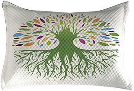 AMBESONNE Drvo životne jastuk sa jastukom, šareno okruglo apstraktno stanje i duša Eko priroda Dizajn slike,