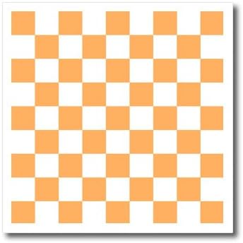 3Droza Checkerirane narančaste i bijele kvadrate uzorak provjerene provjerene šahovne ploče mozaik-željezo
