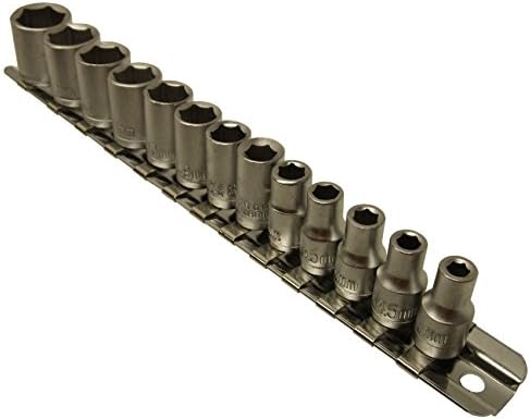 1/4 dr metričke plitke utičnice 13kom 4mm - 14mm 6 jednostrana jednostrana šesterokutna na šini TE047