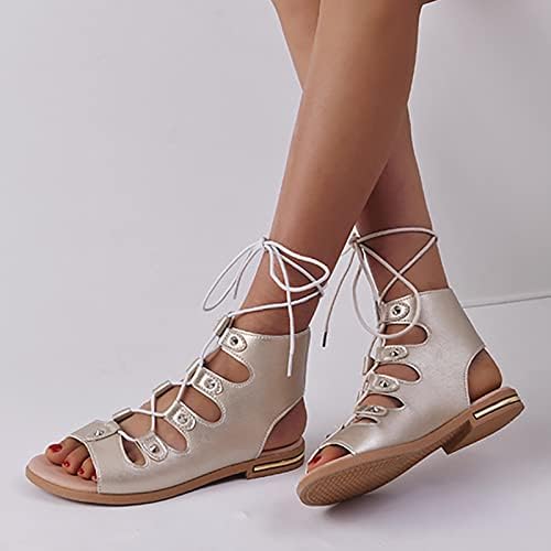 Ženske sandale plus veličina Dame Ljetne sandale i papuče Casual Comfort Flat Cross zavoj cipele