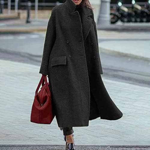 Aazjss jakna za spavanje žene vunene jakne za žene casual rever gumb dolje kaput za kaput za paket zimske