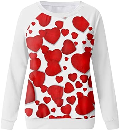 Jjhaevdy felentinovo dukseri za žene vole srce slova Ispis dukserišta Grafički grafički pulover dugih rukava