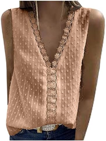 Top ženske ljetne jeseni čipkasti šifon bez rukava duboki V izrez Cami Tank Basic Lounge bluza prsluk Tee