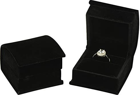 Poklon kutija luksuznog baršunastog prstena crne boje za prosidbu, vjenčanje, zaruke, Rođendan, dan zaljubljenih,