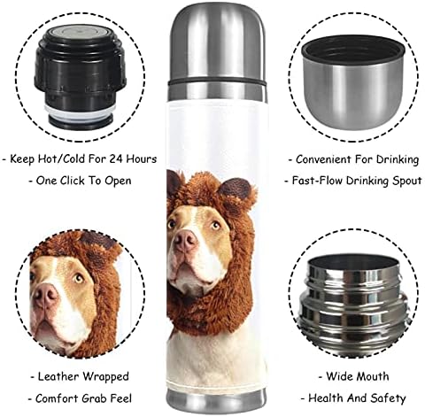 Vakuum izolirana krigla od nehrđajućeg čelika, pseći životinjski print Termos boca vode za vruću i hladnu
