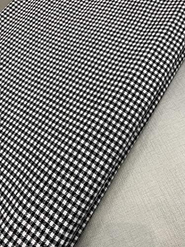Gingham pamučna flanel tkanina, crna & Bijela Gingham uzorak, 60 širok, prodaje Dvorište,savršen za pidžame,