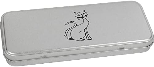 Azeeda 80mm 'Stilizirana mačka' metalna kutija za šarku za šarku