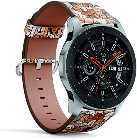 S-Type zamjena kožna traka štampanje narukvica kompatibilan sa Samsung Galaxy Watch 42mm 46mm Watch Band