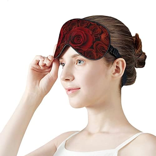 Crvena ruža Print maska ​​za oči lagano blokiranje maske za spavanje sa podesivim remenom za putni rad za