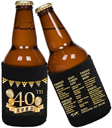 40. rođendan može hladnije rukavi paket od 12-1983 - 40. rođendanska zabava - 40. godišnjica ukrasi - crni