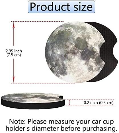 Car Cupholder Coaster upijaju 2 pakovanja Cool Moon dizajn gume Novo automobilsko držač za kuhanje naljepnica